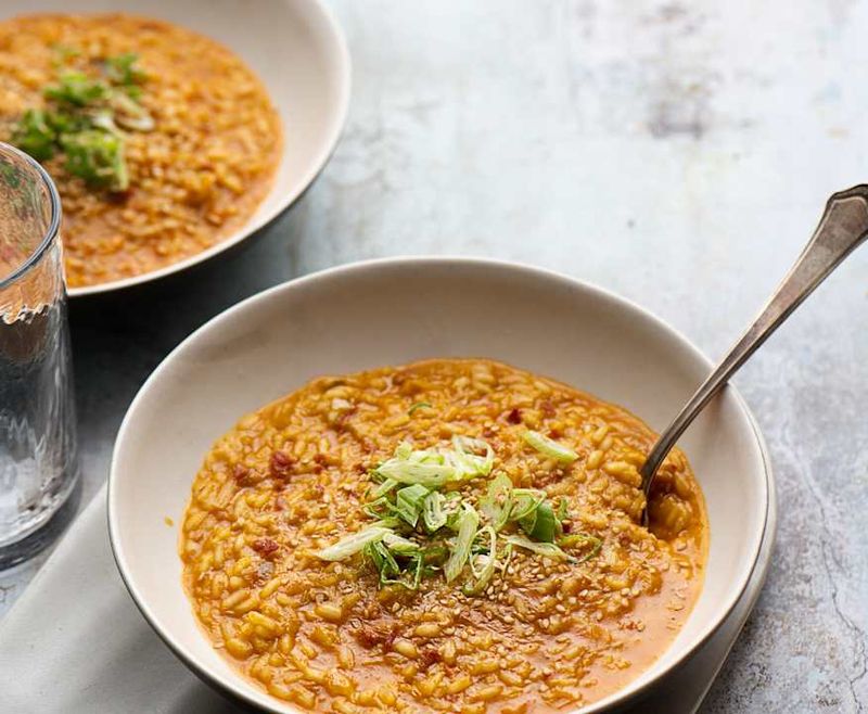Spicy Kimchi Mushroom Risotto