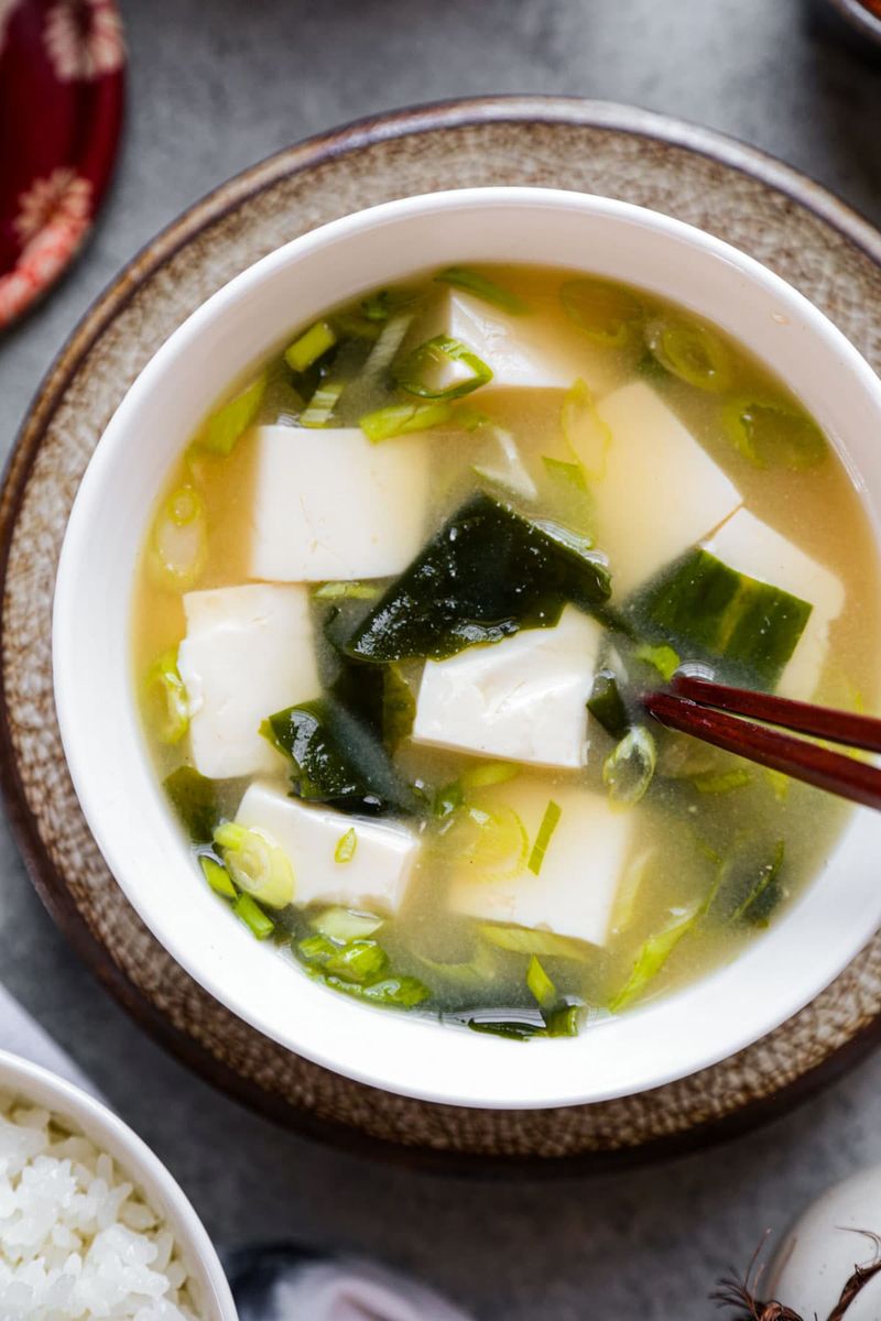 Miso Soup With Tofu And Seaweed