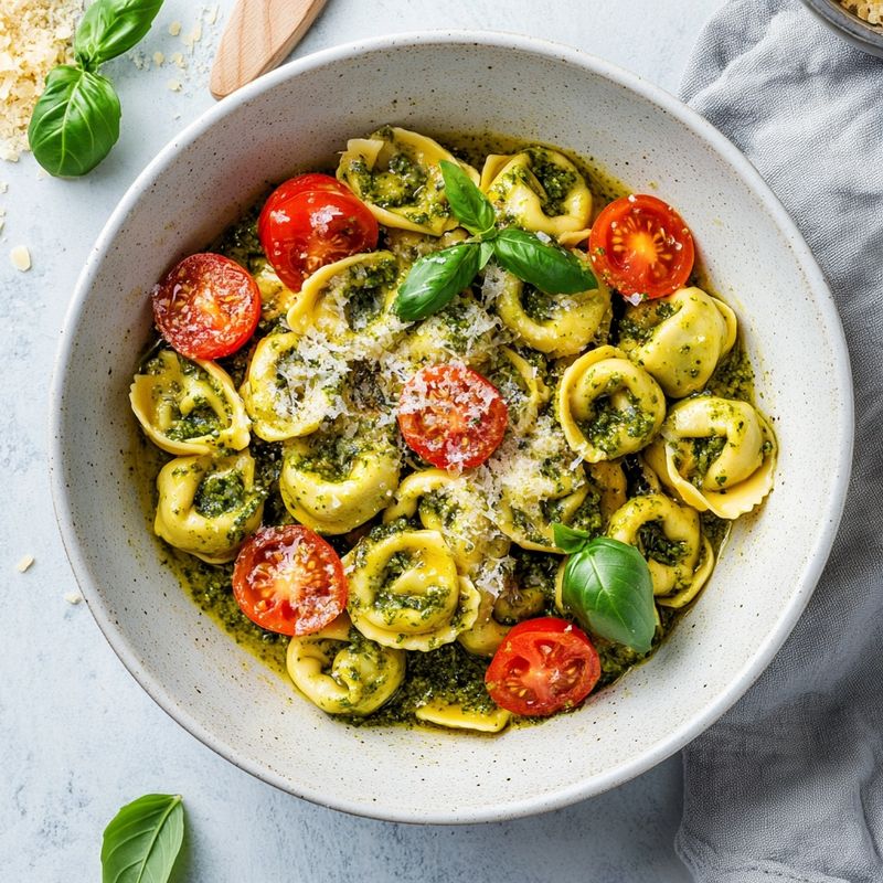 Pesto Tortellini With Cherry Tomatoes