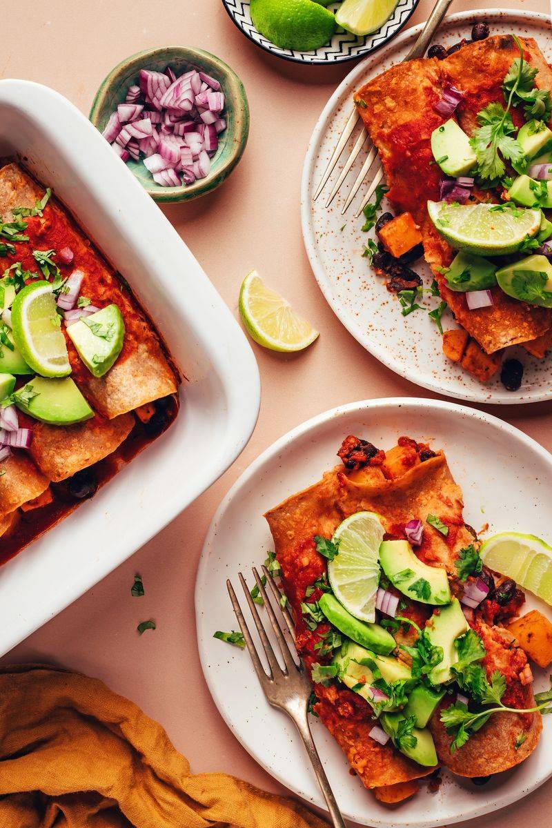 Butternut Squash And Black Bean Enchiladas