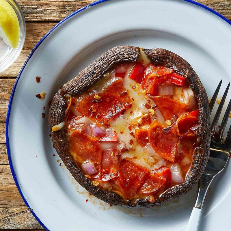 Stuffed Portobello Mushroom Pizzas