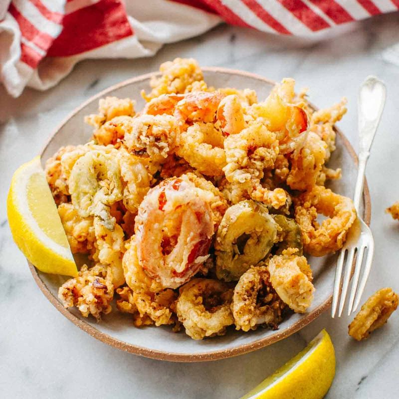 Calamari With Broccoli And Peppers