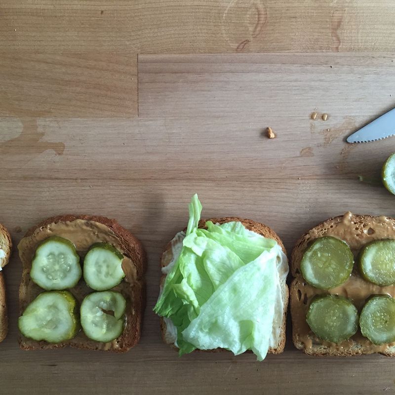 Peanut Butter And Pickle Sandwiches