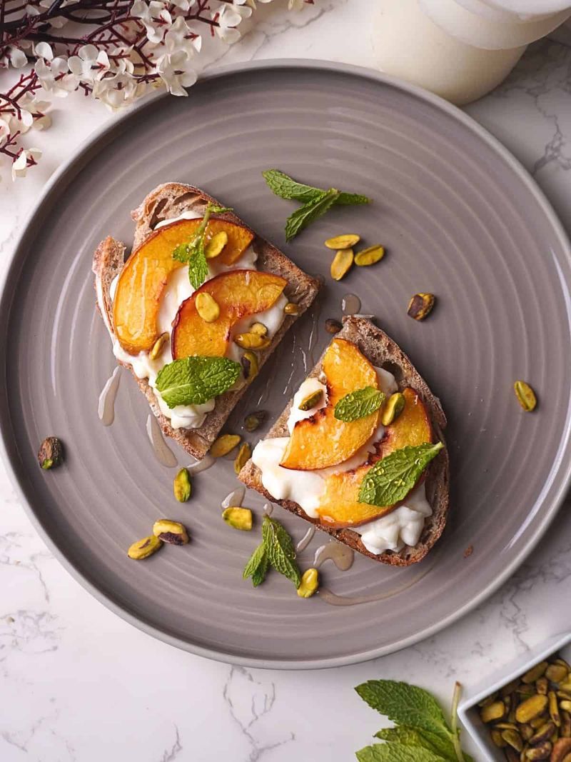 Peach And Ricotta Toast