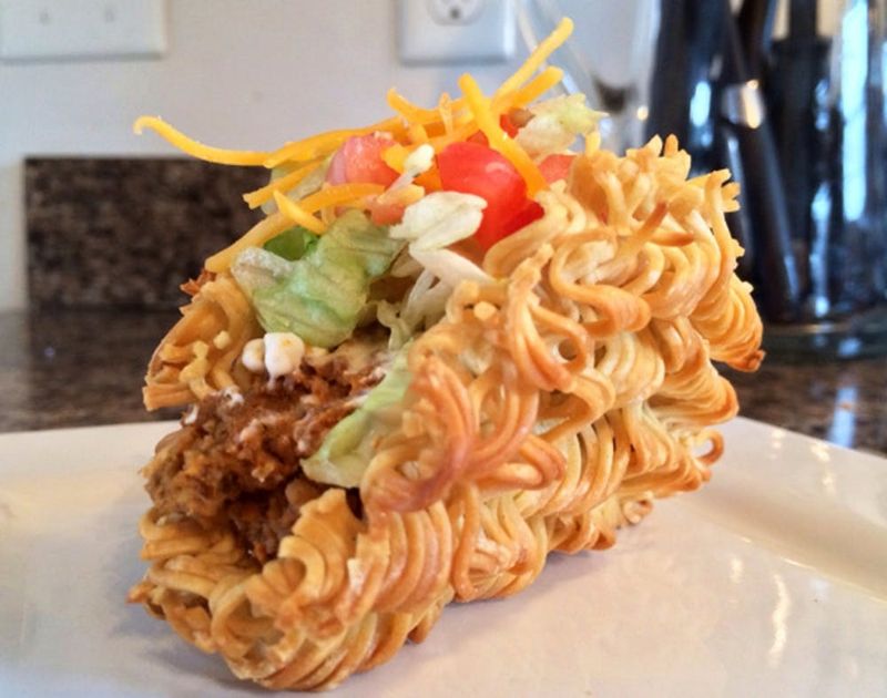 Ramen Tacos With Crispy Noodle Shells