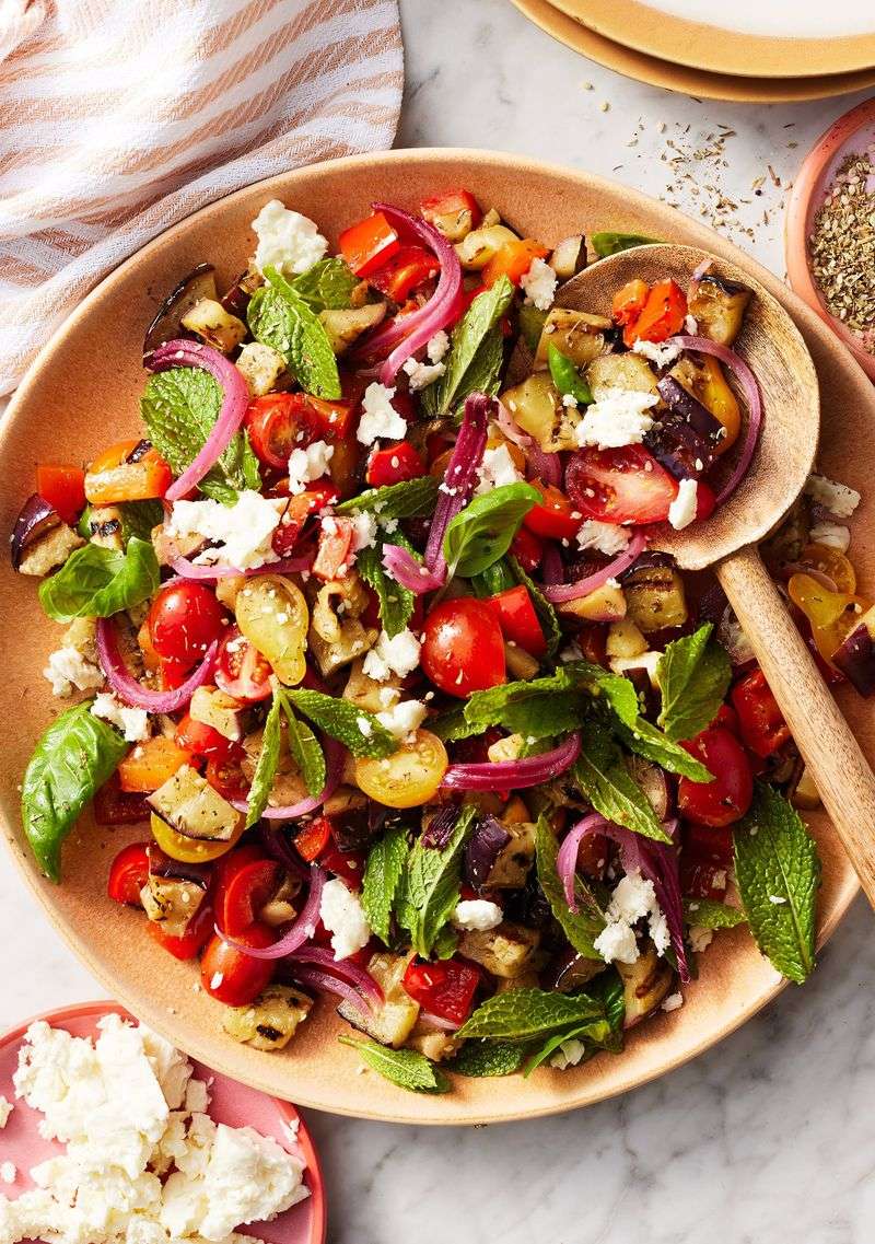 Roasted Eggplant & Tomato Salad