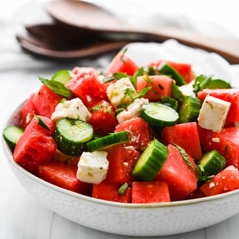 Thursday Lunch: Cucumber Watermelon Feta Salad