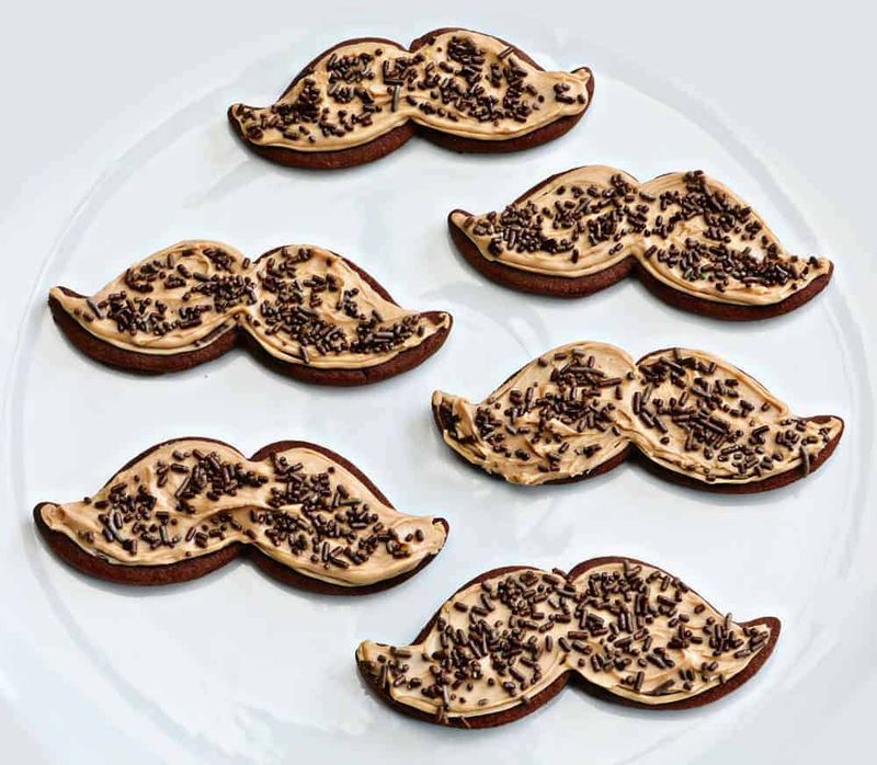 Mustache-Shaped Chocolate Cookies