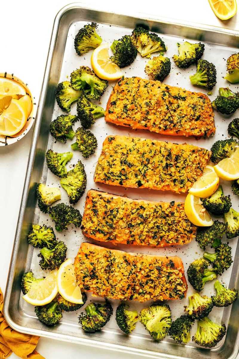 Honey Mustard Baked Salmon With Roasted Broccoli