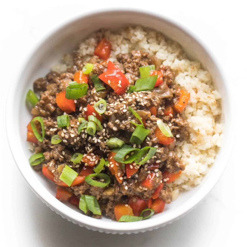 Cauliflower Rice Beef Bowls