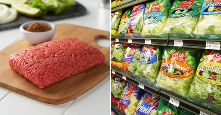ground beef and salads