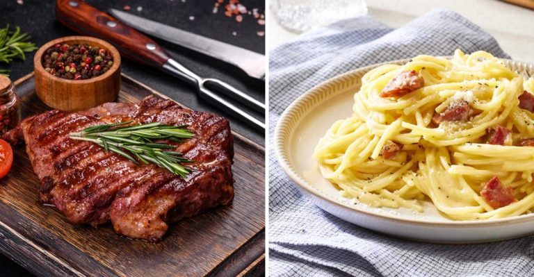 steak and pasta