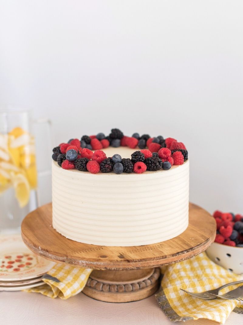 Red, White & Blueberry Layer Cake