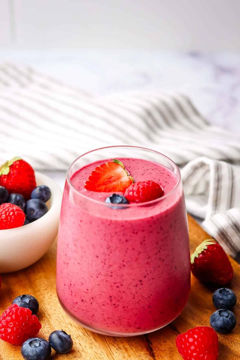 Smoothie With Frozen Fruit And Almond Milk
