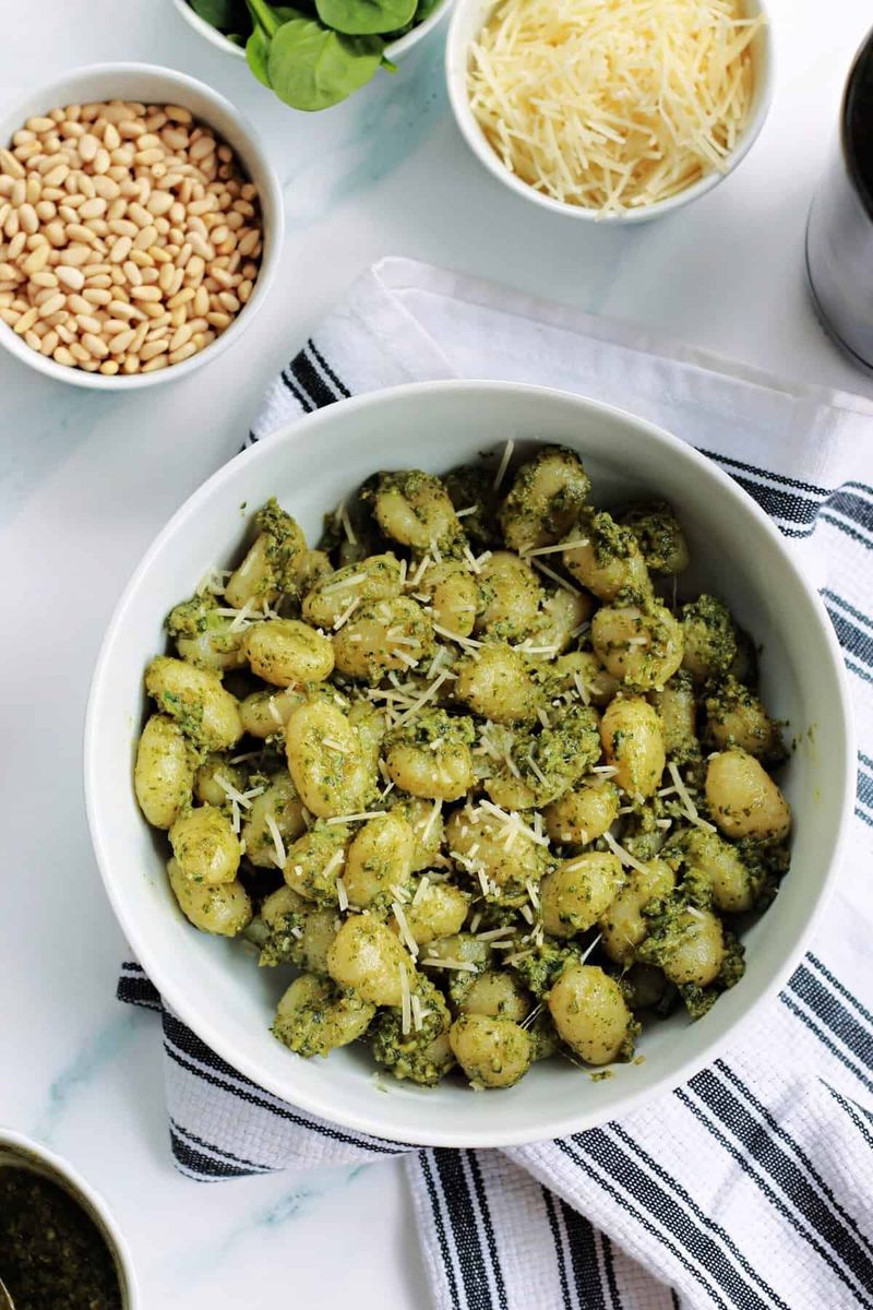 Coat In Pesto And Toasted Pine Nuts