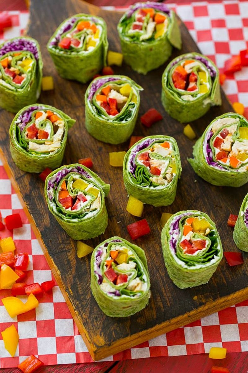 Hummus And Veggie Pinwheels