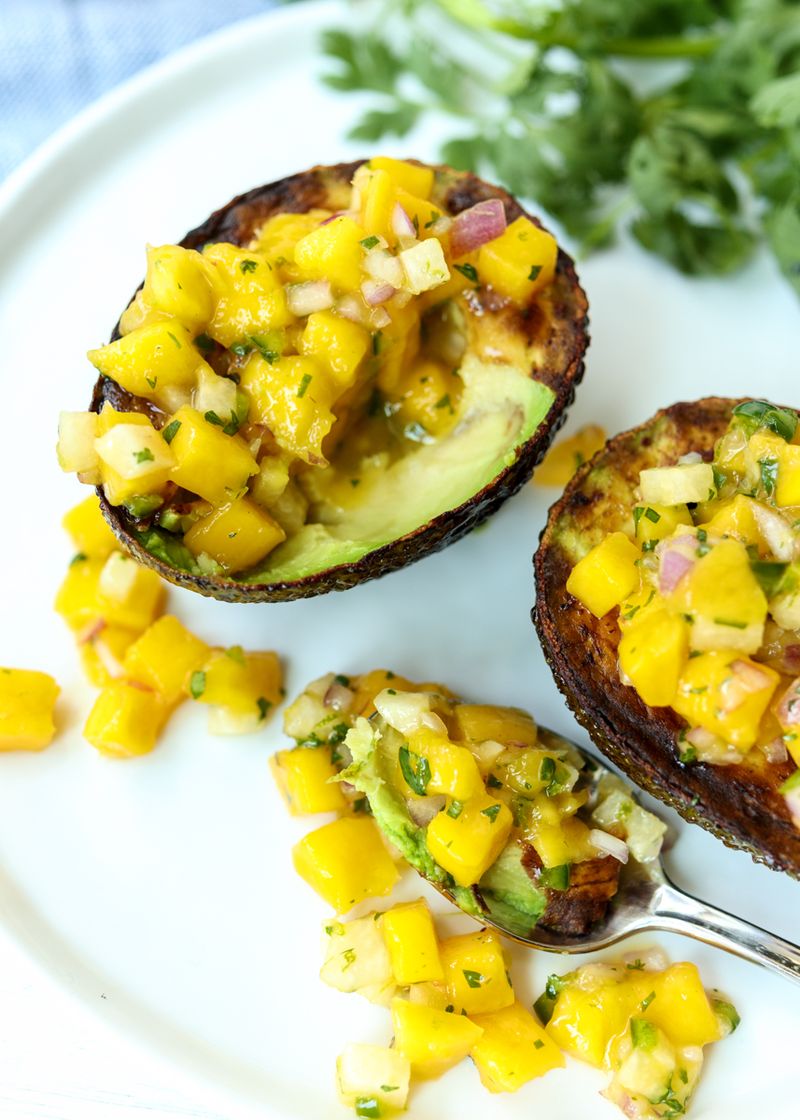 Grilled Avocados Stuffed With Salsa