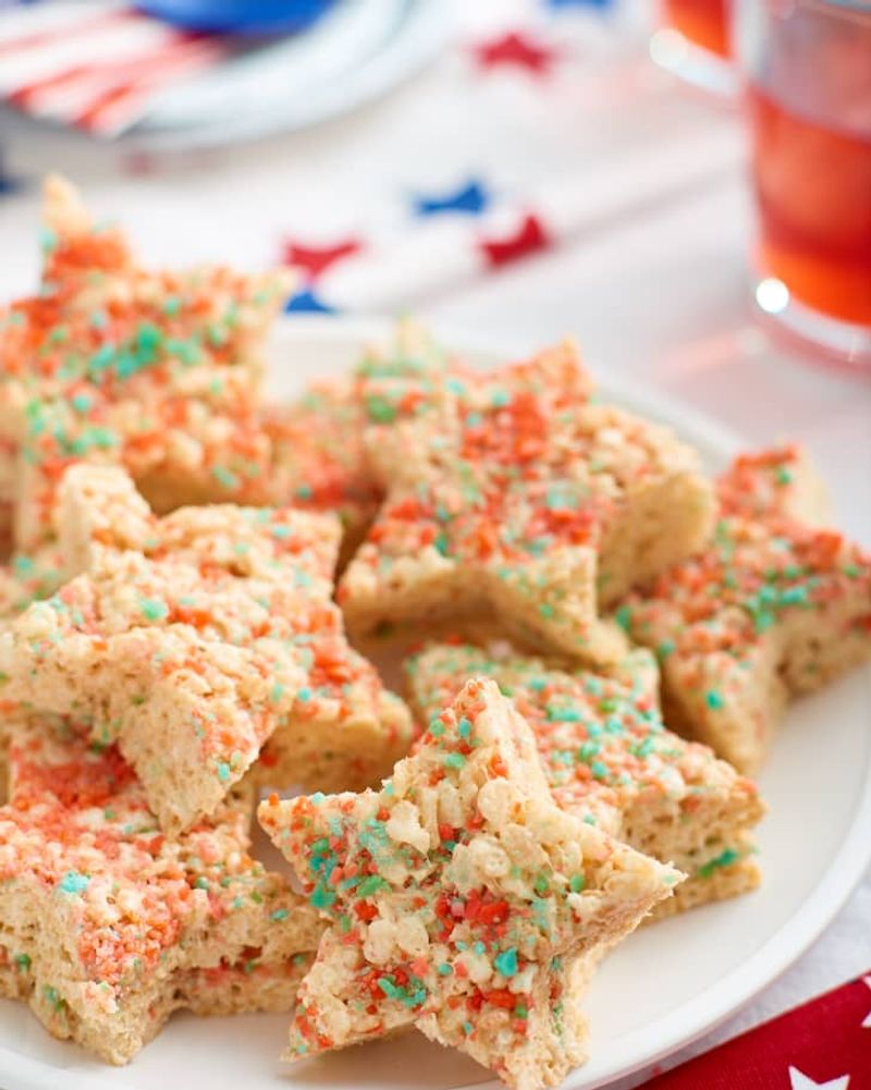 Firecracker Rice Krispies Treats