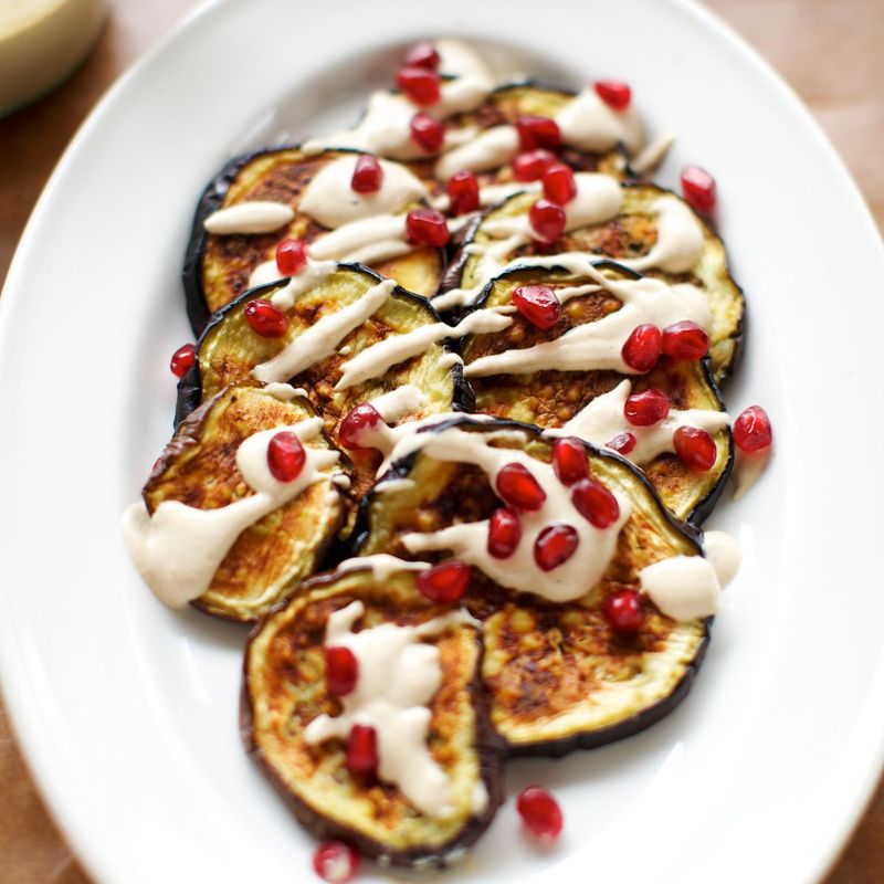 Grilled Eggplant With Tahini Drizzle