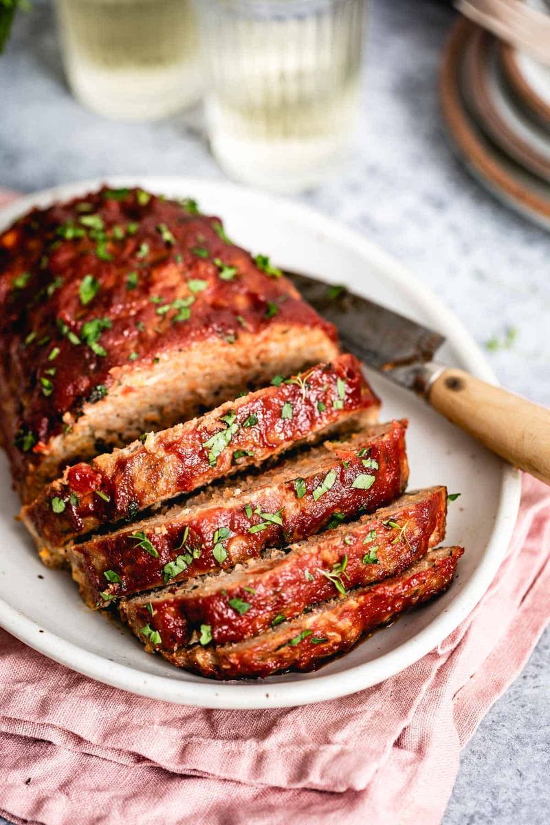 Herb-Crusted Turkey Meatloaf With Wild Rice Pilaf
