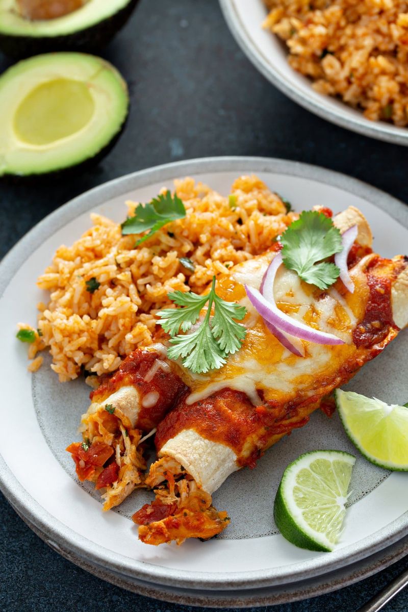 Enchiladas With Red Sauce