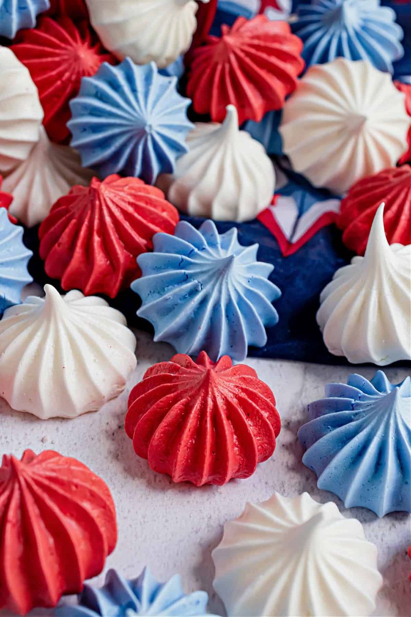 Fourth Of July Meringue Kisses