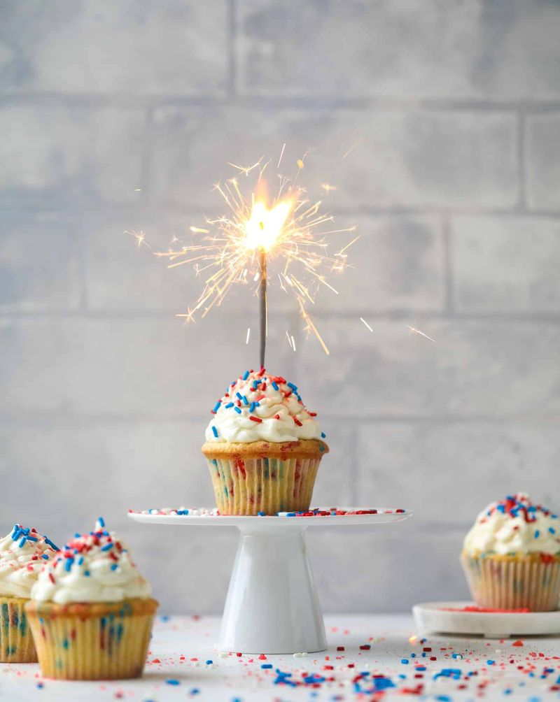 Firework Cupcakes With Sprinkles