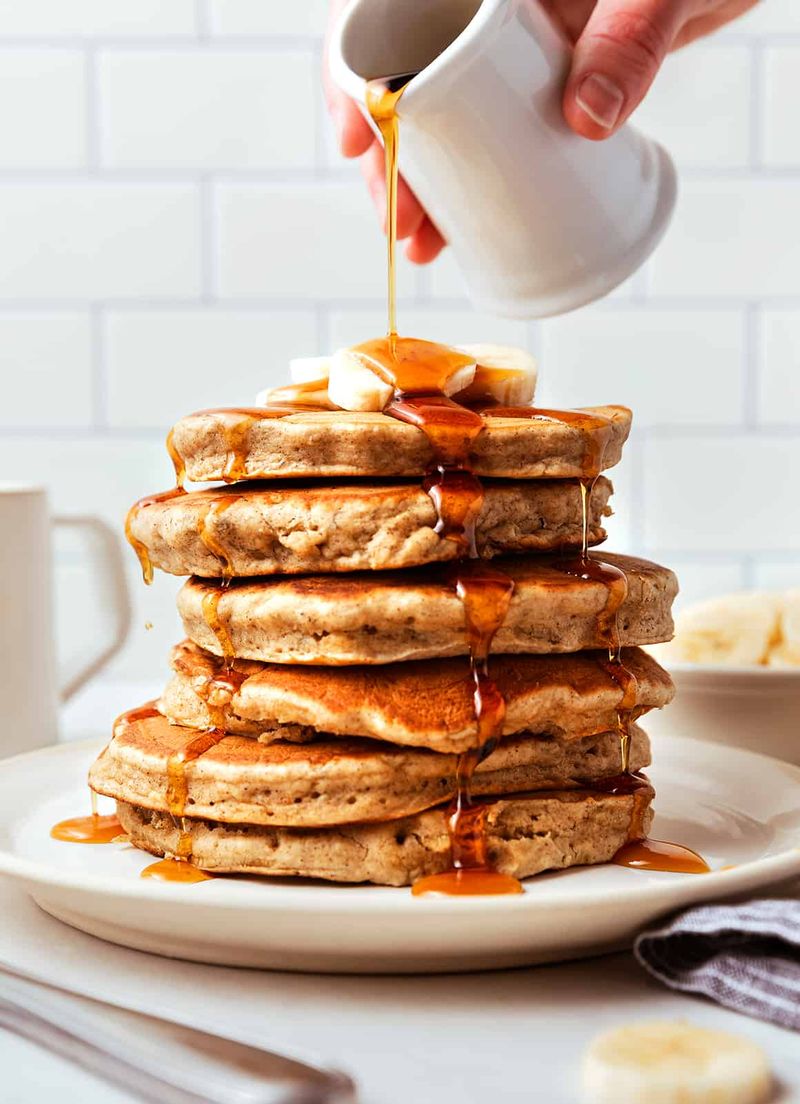 Banana Pancakes With Maple Syrup