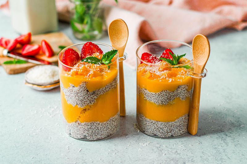 Coconut Mango Chia Pudding Parfait