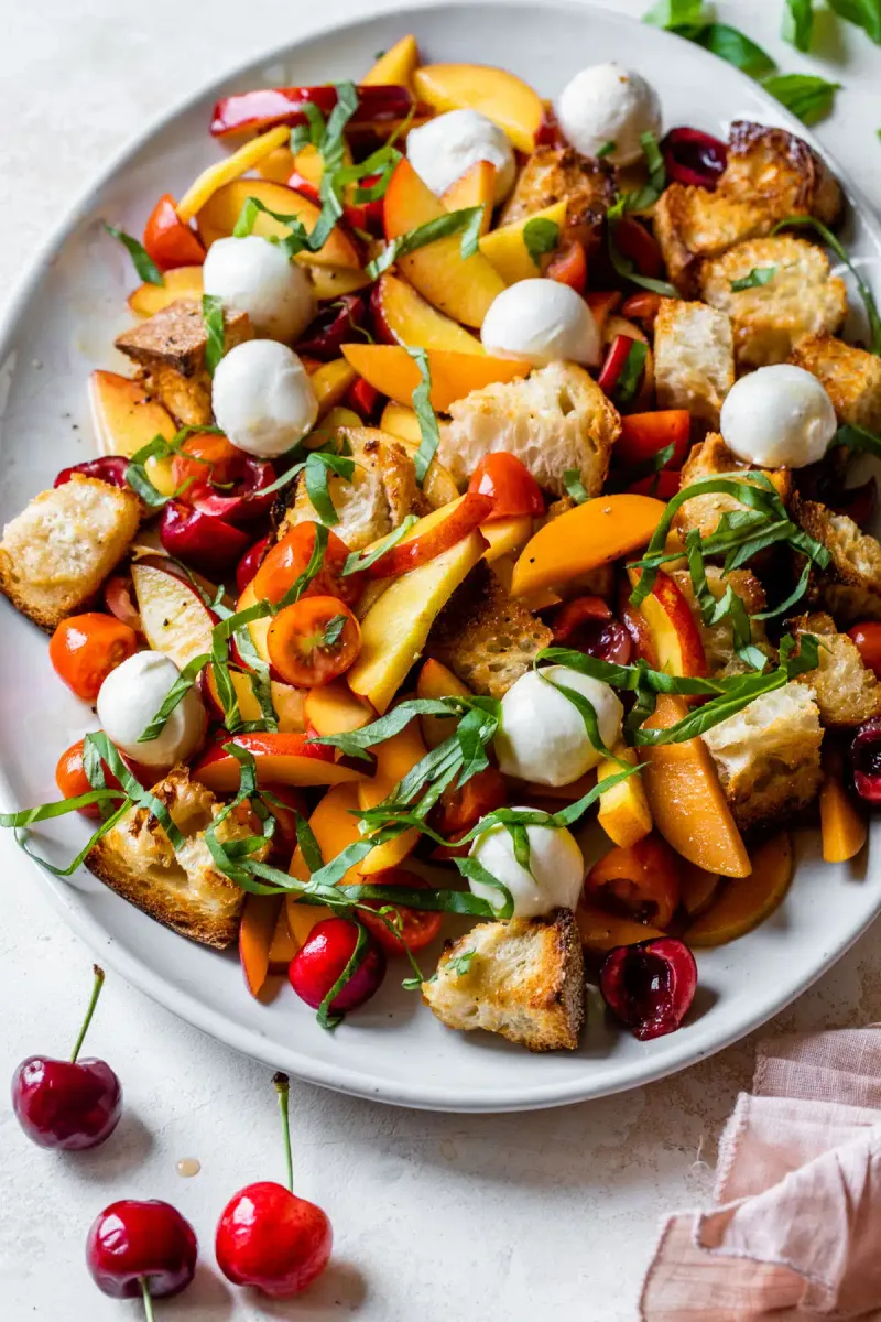Grilled Plum & Pancetta Panzanella Salad
