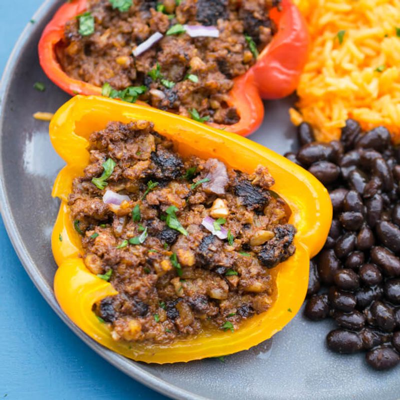 Lentil Walnut Stuffed Peppers