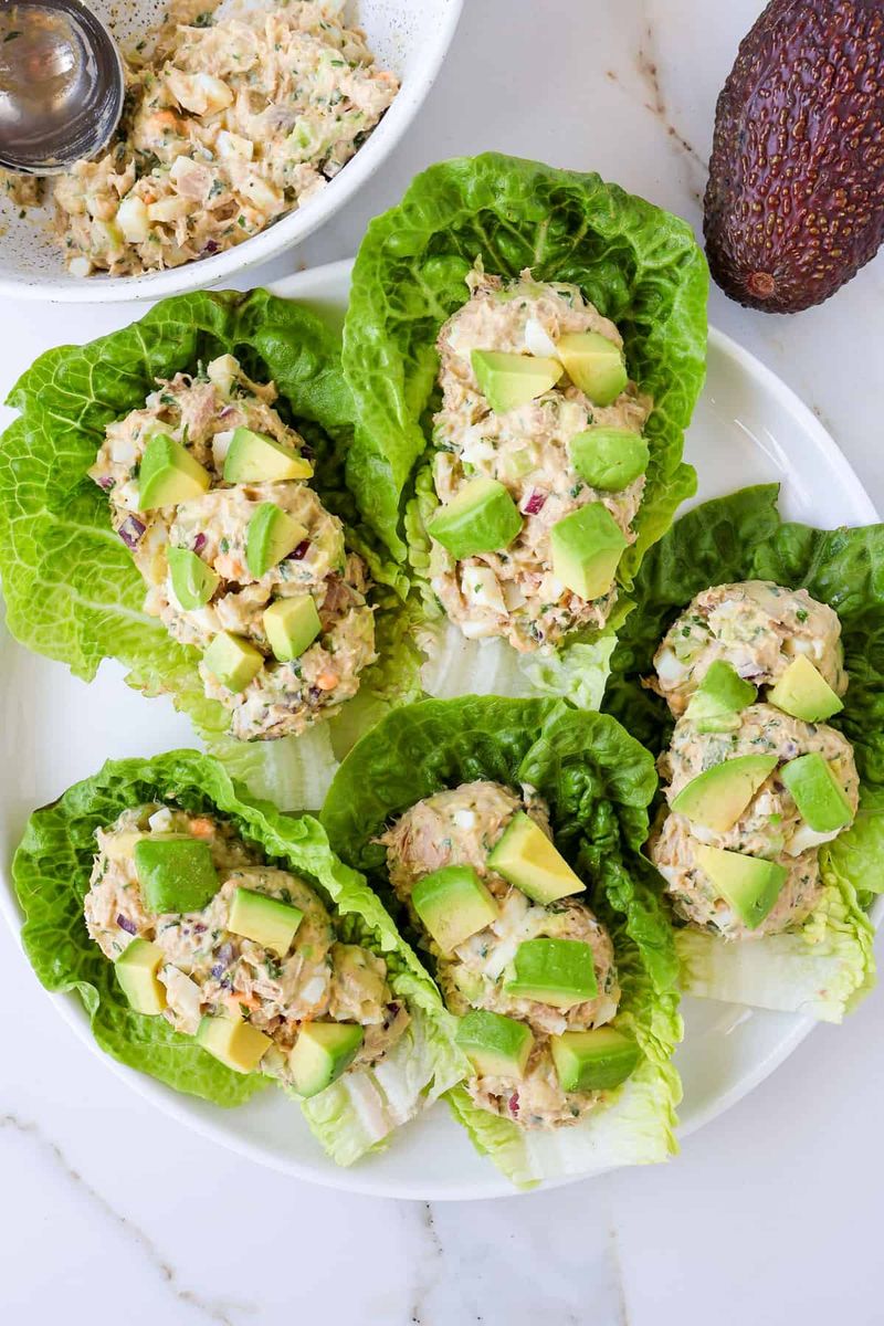 Avocado Tuna Lettuce Cups