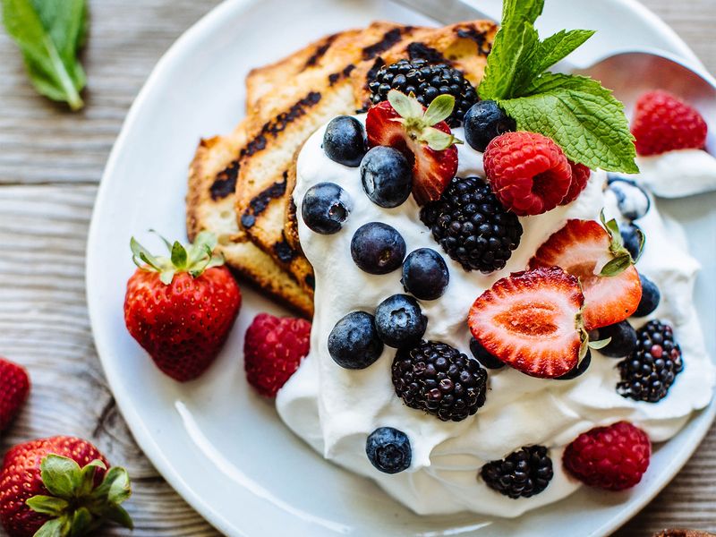 Grilled Pound Cake With Berries And Cream