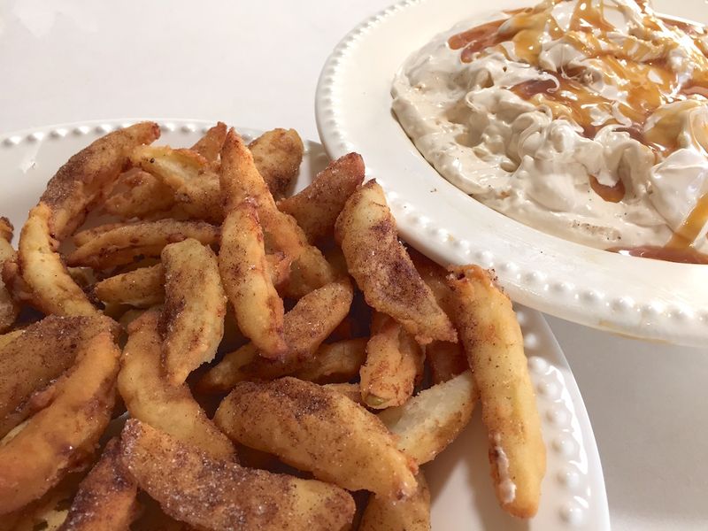 Apple Fries With Caramel Cream Dip