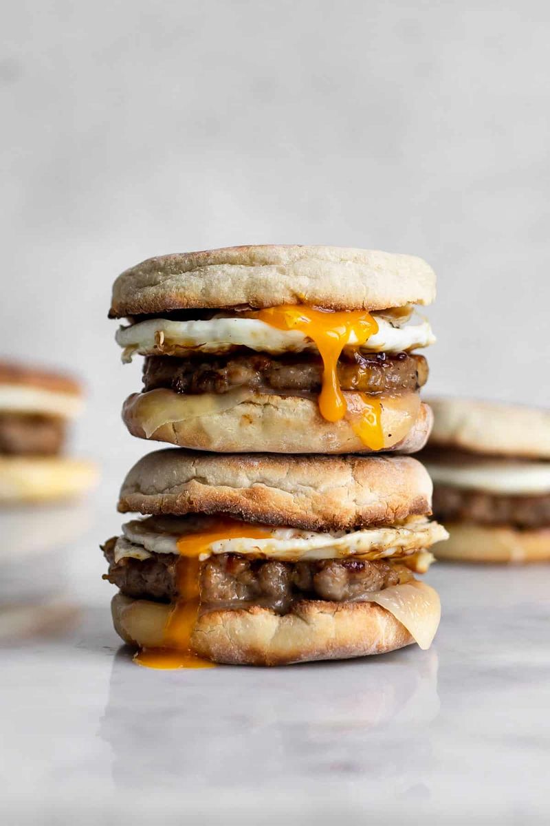 Breakfast Sandwich With Egg And Sausage