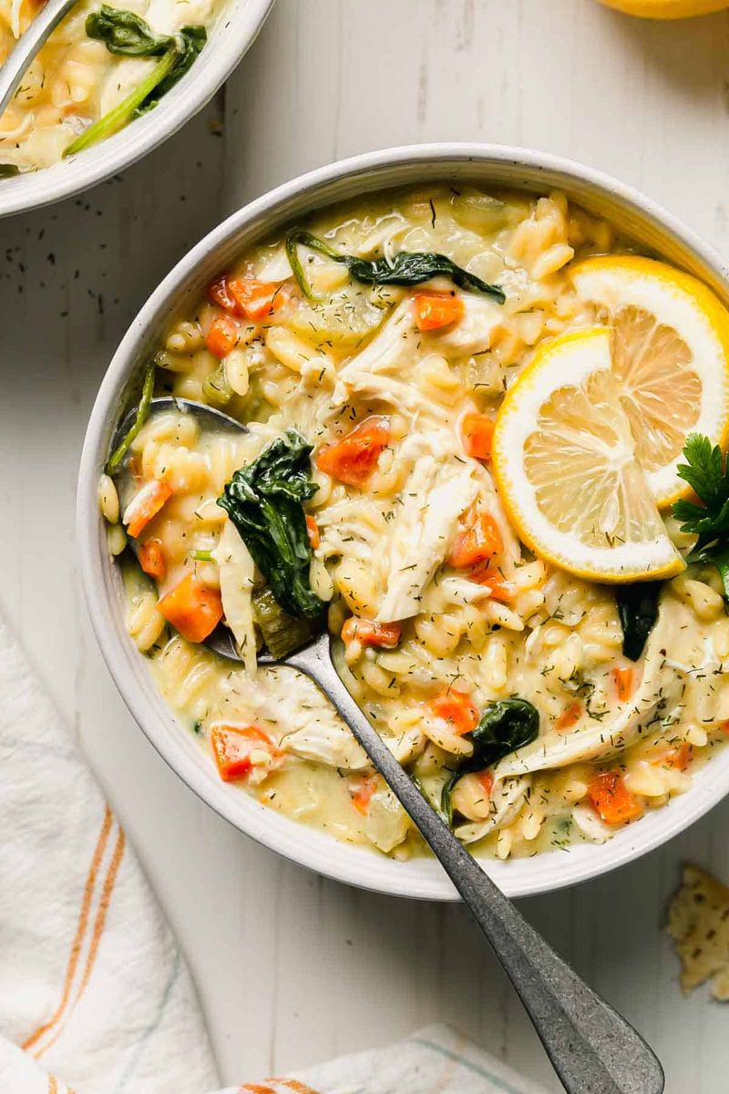 Lemon Chicken Orzo Soup