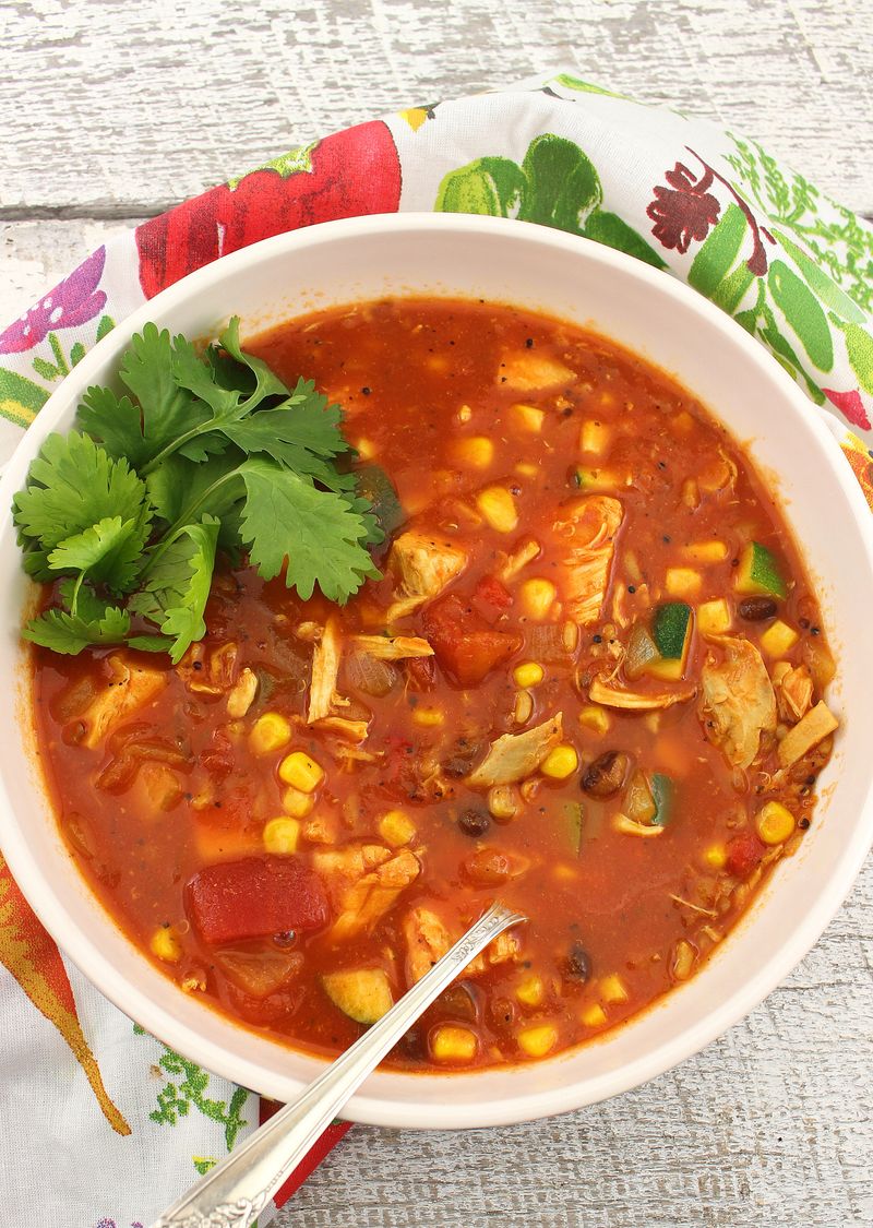 Southwest Chicken And Rice Soup