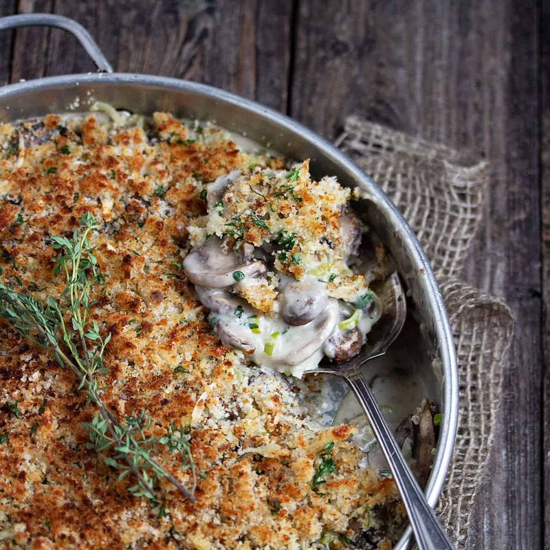 Mushroom Leek Pasta Bake