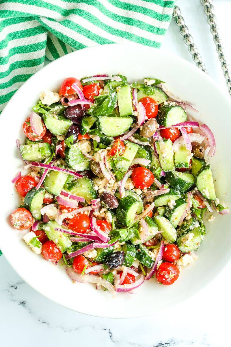 Greek Salad Stuffed Avocados