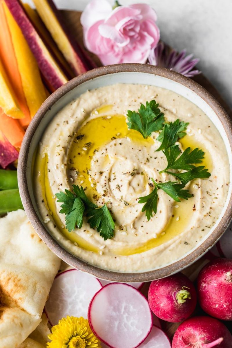 Grilled Vegetable Plate With Hummus