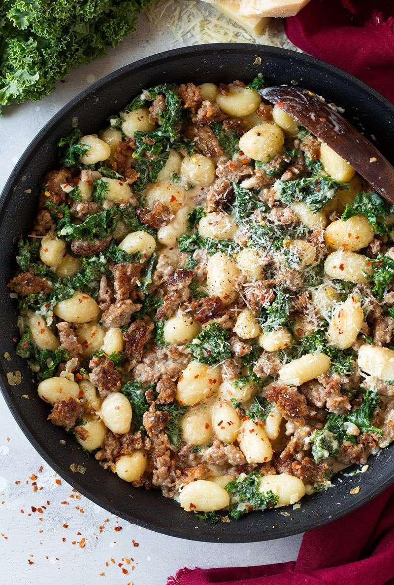 Mix With Spicy Sausage And Kale