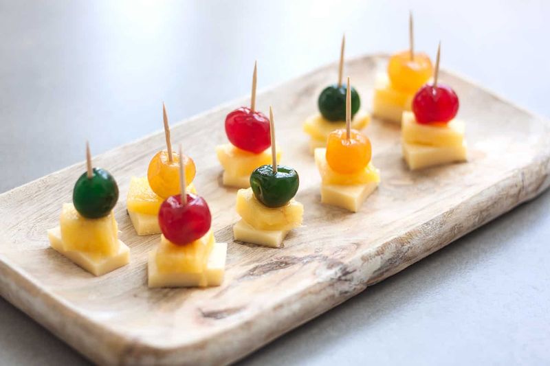 Cheese And Pineapple Skewers