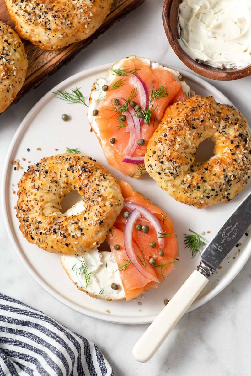 Homemade Bagels With Everything Seasoning