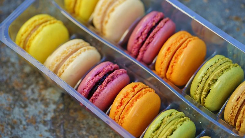 Watermelon & Peach Macarons