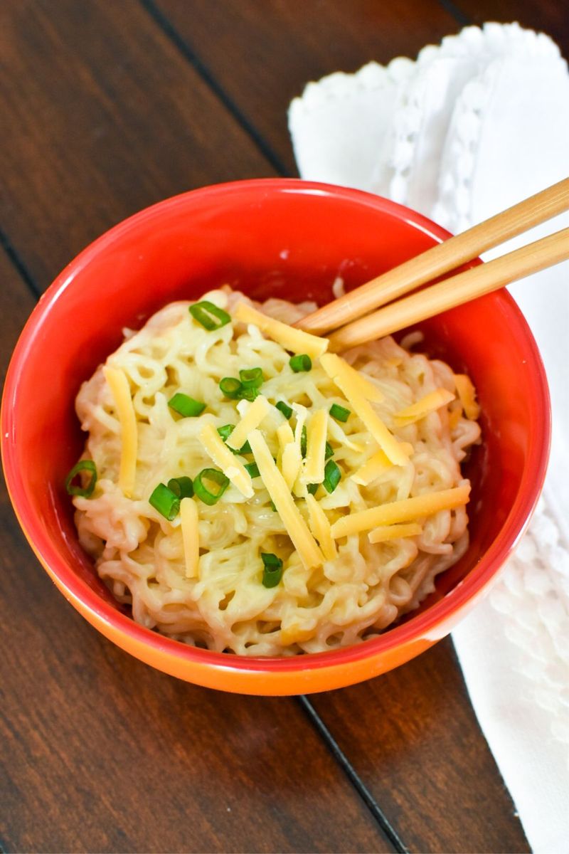 Ramen Noodles With American Cheese