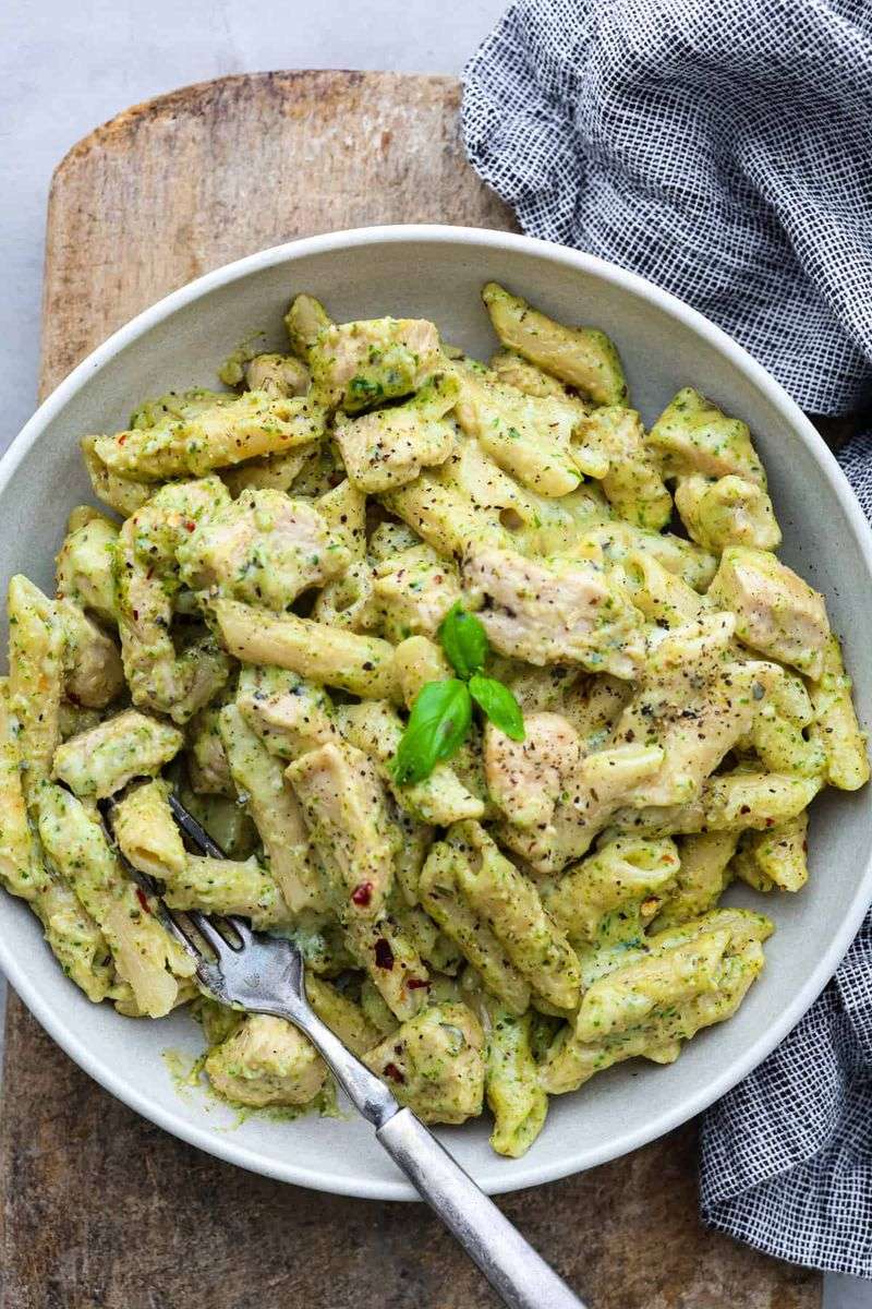 Pesto Pasta With Rotisserie Chicken