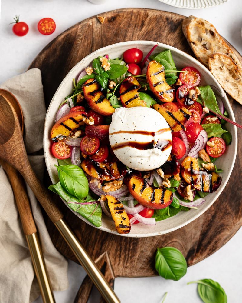 Grilled Peach & Burrata Salad