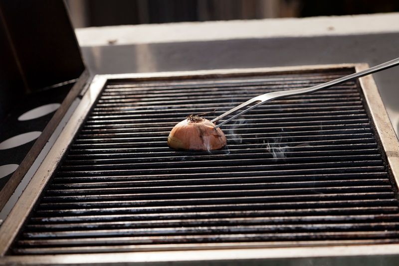 Grill Cleaning With An Onion