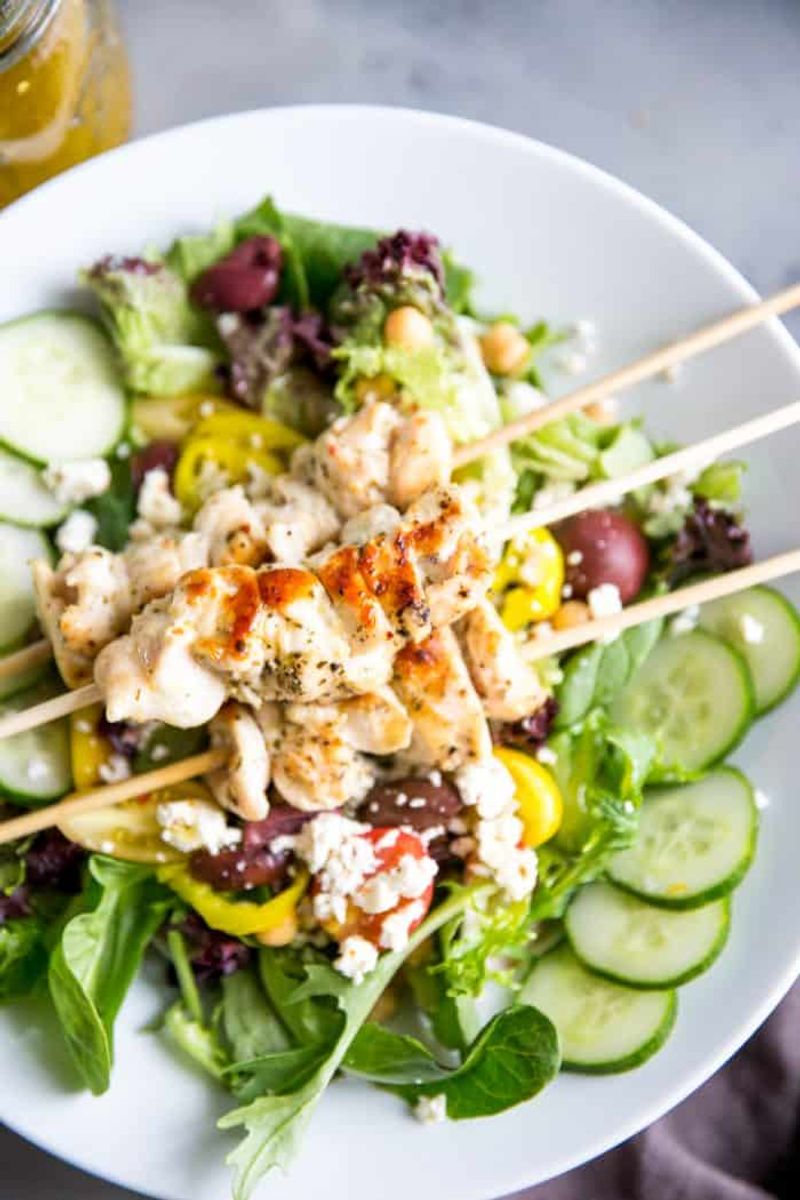 Greek Souvlaki Chicken Salad