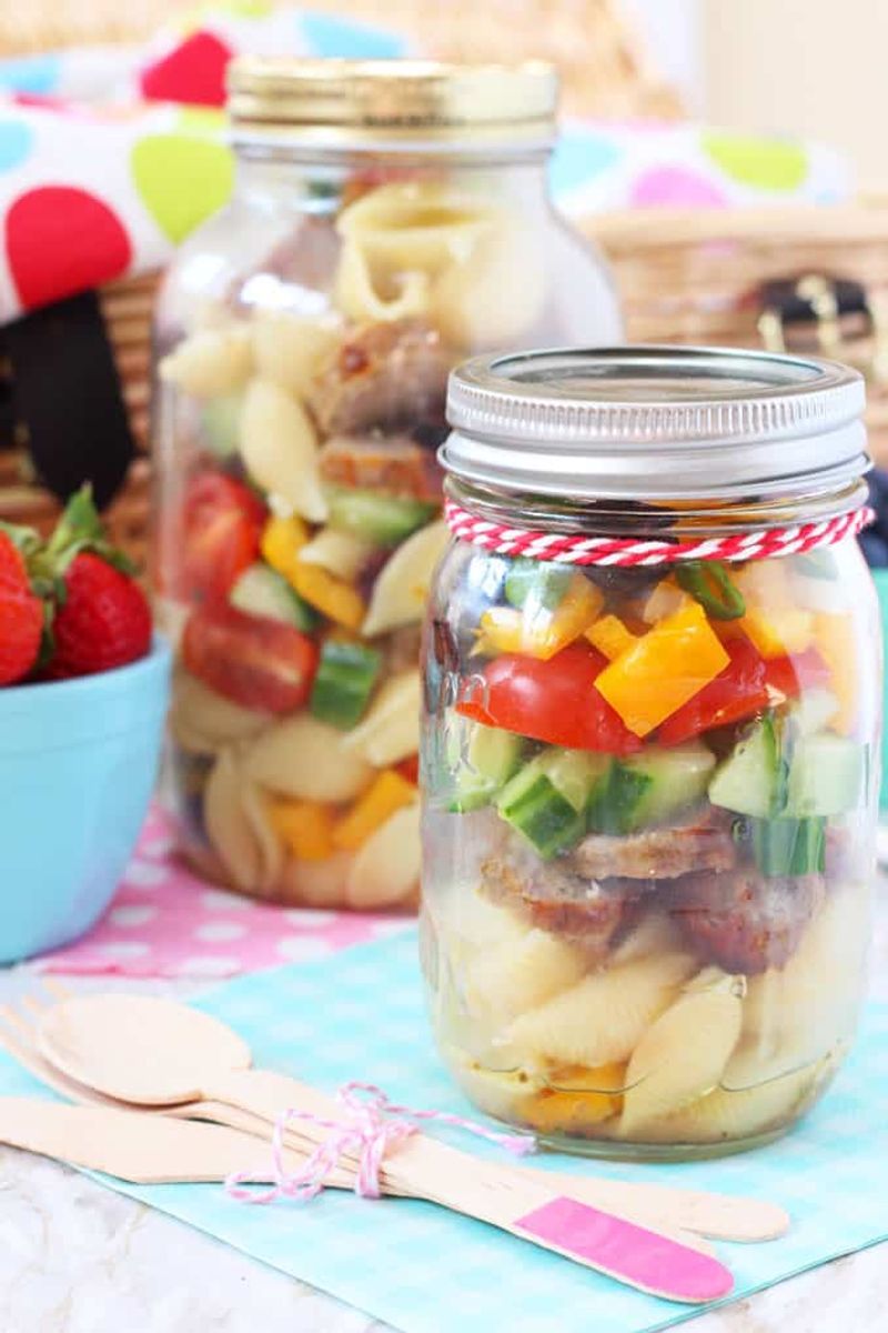 Mason Jar Pasta Salad
